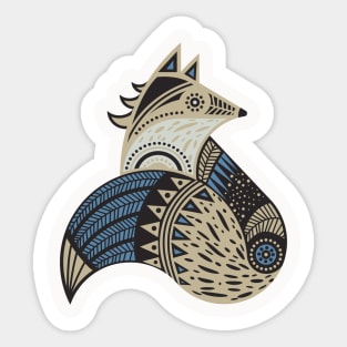 Tribal Fox Art Sticker